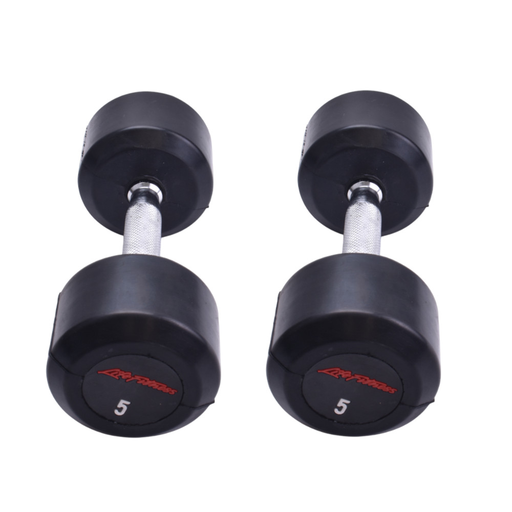دمبل-گرد-lifefitness دمبل گرد 5 کیلویی LifeFitness بسته 2 عددی - Image 1